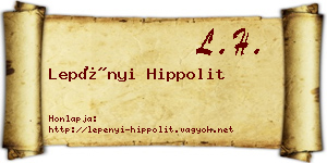 Lepényi Hippolit névjegykártya